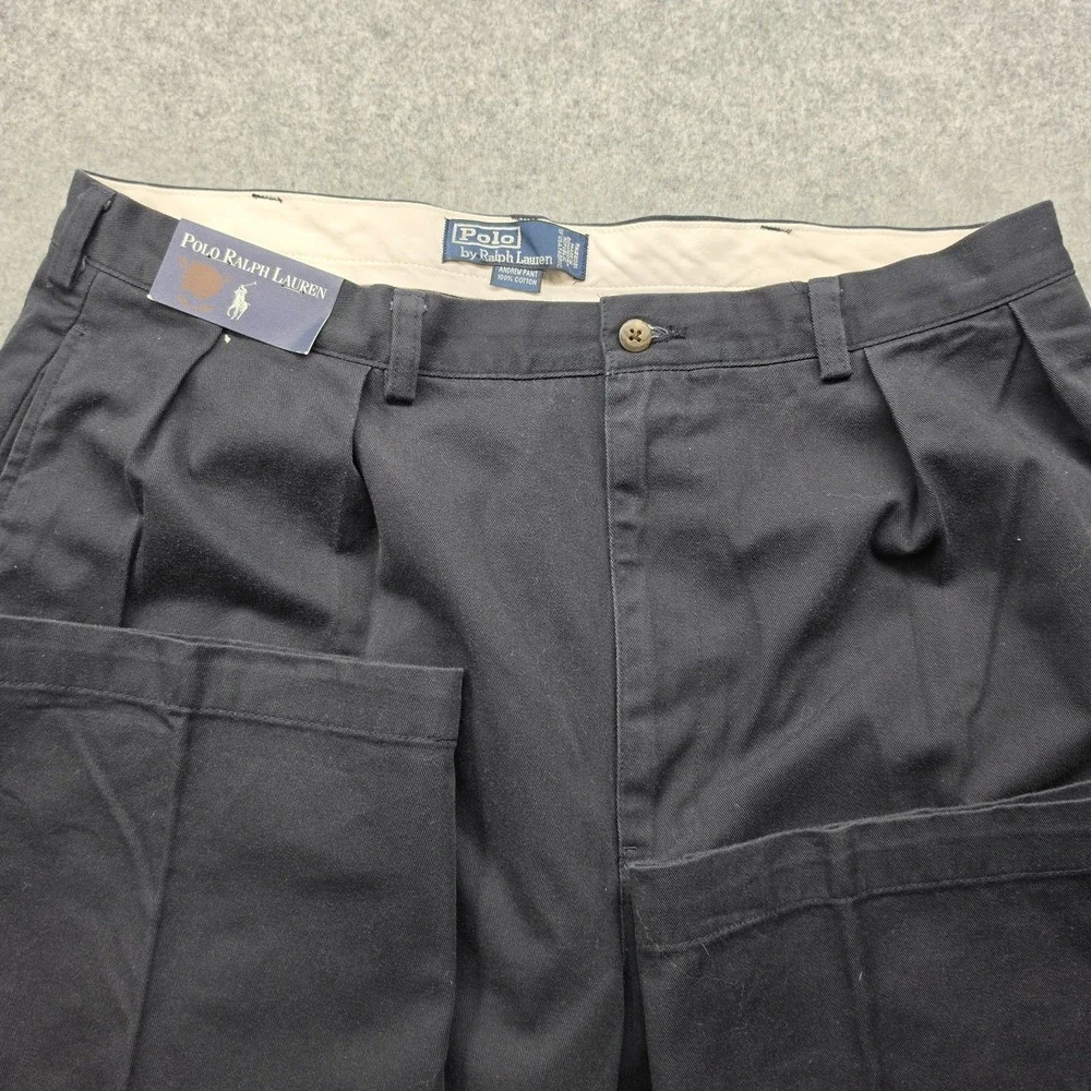 Polo Ralph Lauren Andrew Pant Mens 38x30 NWT Blue Pleated Chino 100% Cotton